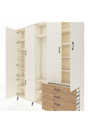 Arges Dolap 14 Raflı 4 Çekmeceli Tek Askılı 220x30x243 Aytaşı-Aytaşı/Çam