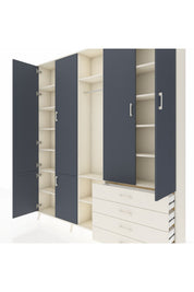 Arges Dolap 14 Raflı 4 Çekmeceli Tek Askılı 220x30x243 Aytaşı-Antrasit/Aytaşı