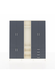 Arges Gardrop 14 Raflı 4 Çekmeceli Tek Askılı 220x30x243 Aytaşı-Antrasit