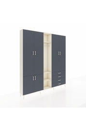 Arges Gardrop 14 Raflı 4 Çekmeceli Tek Askılı 220x30x243 Aytaşı-Antrasit