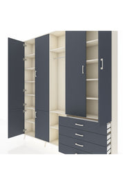 Arges Gardrop 14 Raflı 4 Çekmeceli Tek Askılı 220x30x243 Aytaşı-Antrasit