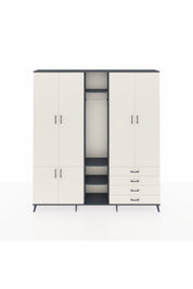 Arges Gardrop 14 Raflı 4 Çekmeceli Tek Askılı 220x30x243 Antrasit-Aytaşı