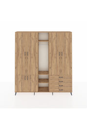 Arges Gardrop 14 Raflı 4 Çekmeceli Tek Askılı 220x30x243 Çam-Çam