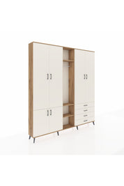 Arges Gardrop 14 Raflı 4 Çekmeceli Tek Askılı 220x30x243 Çam-Aytaşı