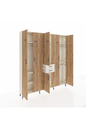 Arges Dolap 10 Raflı 2 Çekmeceli 3 Askılı 220x30x243 Aytaşı-Çam/Aytaşı