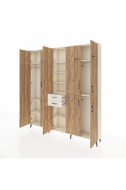 Arges Dolap 10 Raflı 2 Çekmeceli 3 Askılı 220x30x243 Aytaşı-Çam/Aytaşı