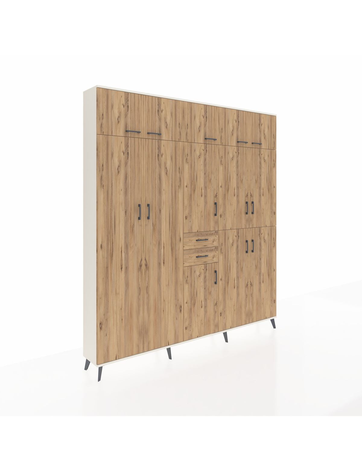 Arges Gardrop 10 Raflı 2 Çekmeceli 3 Askılı 220x30x243 Aytaşı-Çam