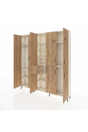 Arges Gardrop 10 Raflı 2 Çekmeceli 3 Askılı 220x30x243 Aytaşı-Çam