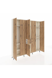 Arges Gardrop 10 Raflı 2 Çekmeceli 3 Askılı 220x30x243 Aytaşı-Çam