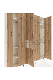 Arges Gardrop 10 Raflı 2 Çekmeceli 3 Askılı 220x30x243 Aytaşı-Çam