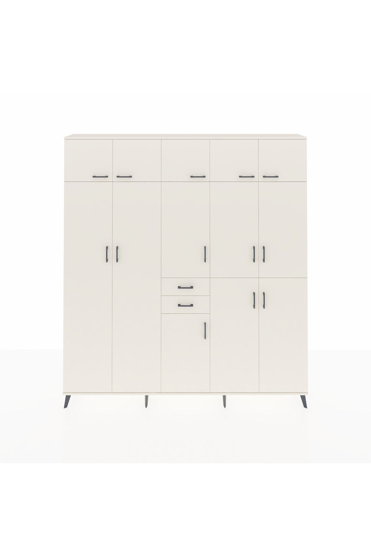 Arges Gardrop 10 Raflı 2 Çekmeceli 3 Askılı 220x30x243 Aytaşı-Aytaşı