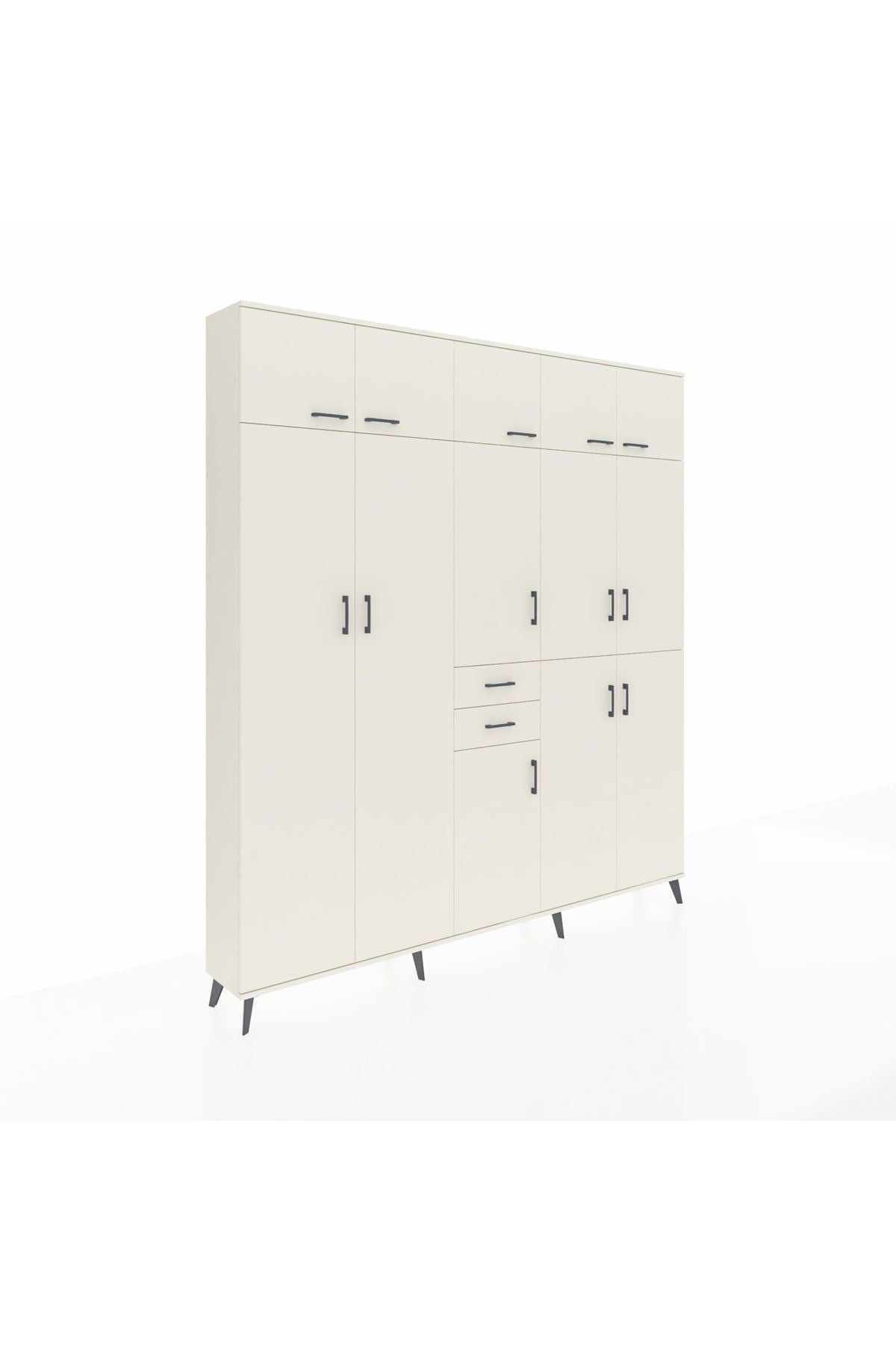 Arges Gardrop 10 Raflı 2 Çekmeceli 3 Askılı 220x30x243 Aytaşı-Aytaşı