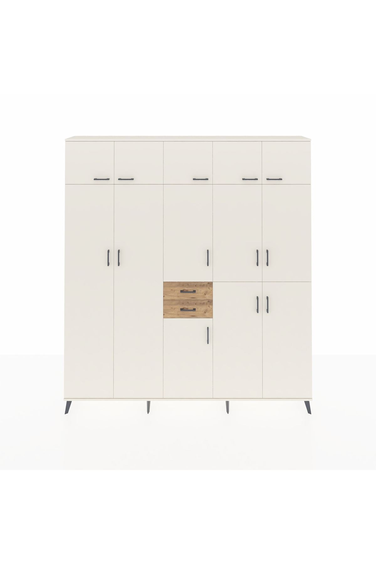 Arges Dolap 10 Raflı 2 Çekmeceli 3 Askılı 220x30x243 Aytaşı-Aytaşı/Çam