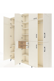 Arges Dolap 10 Raflı 2 Çekmeceli 3 Askılı 220x30x243 Aytaşı-Aytaşı/Çam