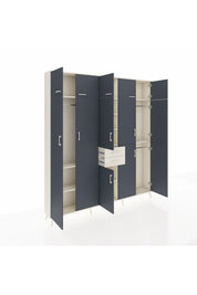 Arges Dolap 10 Raflı 2 Çekmeceli 3 Askılı 220x30x243 Aytaşı-Antrasit/Aytaşı