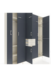 Arges Dolap 10 Raflı 2 Çekmeceli 3 Askılı 220x30x243 Aytaşı-Antrasit/Aytaşı