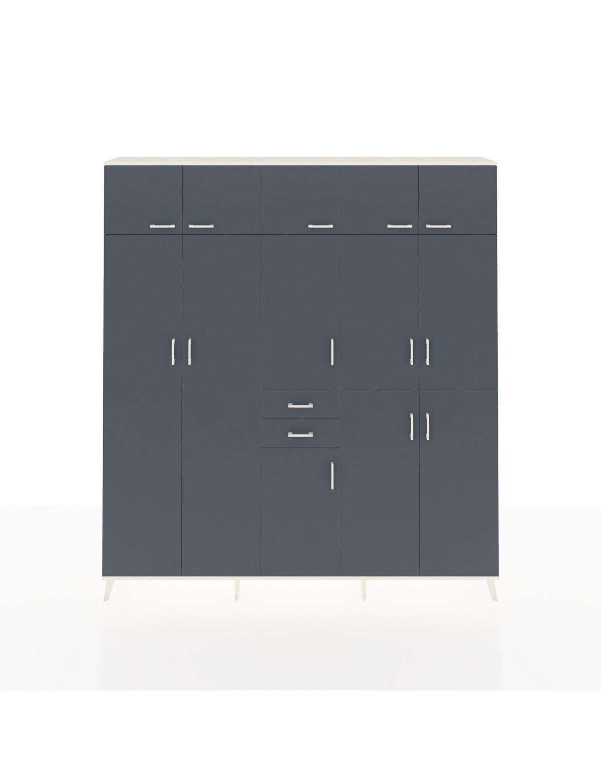 Arges Gardrop 10 Raflı 2 Çekmeceli 3 Askılı 220x30x243 Aytaşı-Antrasit