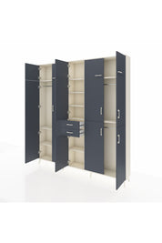 Arges Gardrop 10 Raflı 2 Çekmeceli 3 Askılı 220x30x243 Aytaşı-Antrasit