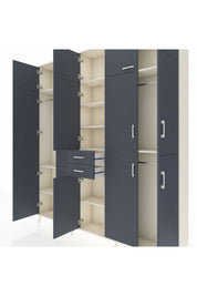 Arges Gardrop 10 Raflı 2 Çekmeceli 3 Askılı 220x30x243 Aytaşı-Antrasit