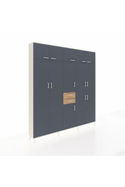 Arges Dolap 10 Raflı 2 Çekmeceli 3 Askılı 220x30x243 Aytaşı-Antrasit/Çam