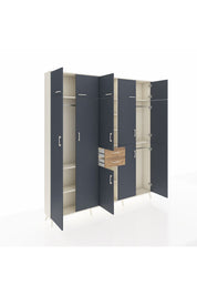 Arges Dolap 10 Raflı 2 Çekmeceli 3 Askılı 220x30x243 Aytaşı-Antrasit/Çam