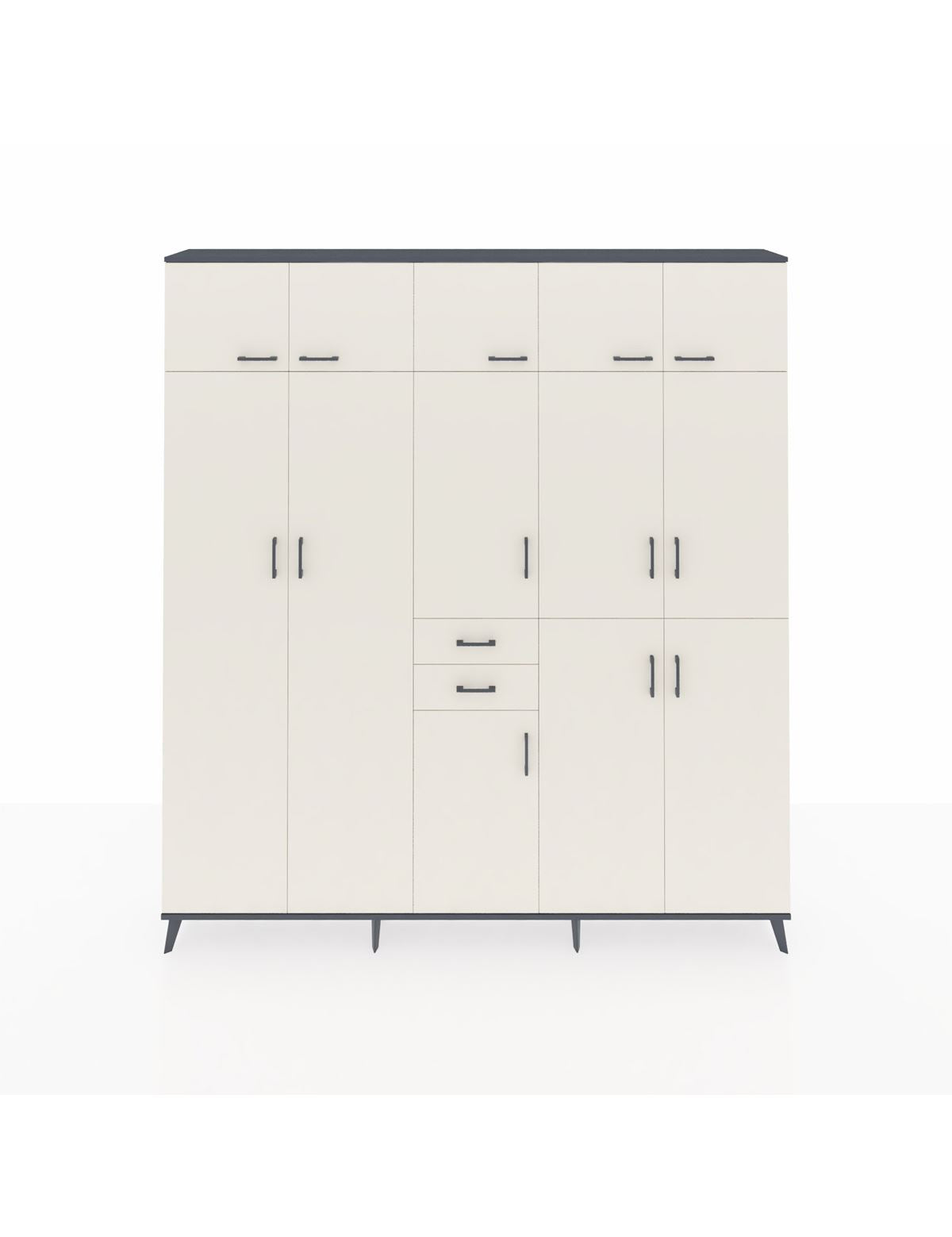 Arges Gardrop 10 Raflı 2 Çekmeceli 3 Askılı 220x30x243 Antrasit-Aytaşı