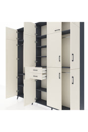 Arges Gardrop 10 Raflı 2 Çekmeceli 3 Askılı 220x30x243 Antrasit-Aytaşı