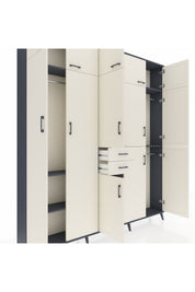 Arges Gardrop 10 Raflı 2 Çekmeceli 3 Askılı 220x30x243 Antrasit-Aytaşı