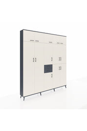 Arges Dolap 10 Raflı 2 Çekmeceli 3 Askılı 220x30x243 Antrasit-Aytaşı/Antrasit