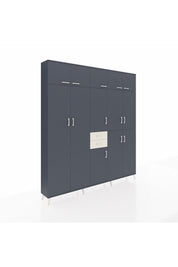 Arges Dolap 10 Raflı 2 Çekmeceli 3 Askılı 220x30x243 Antrasit-Antrasit/Aytaşı