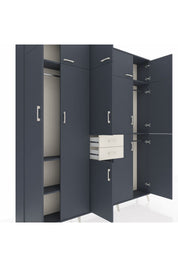 Arges Dolap 10 Raflı 2 Çekmeceli 3 Askılı 220x30x243 Antrasit-Antrasit/Aytaşı