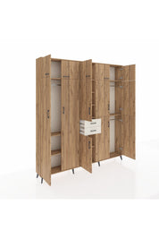 Arges Dolap 10 Raflı 2 Çekmeceli 3 Askılı 220x30x243 Çam-Çam/Aytaşı