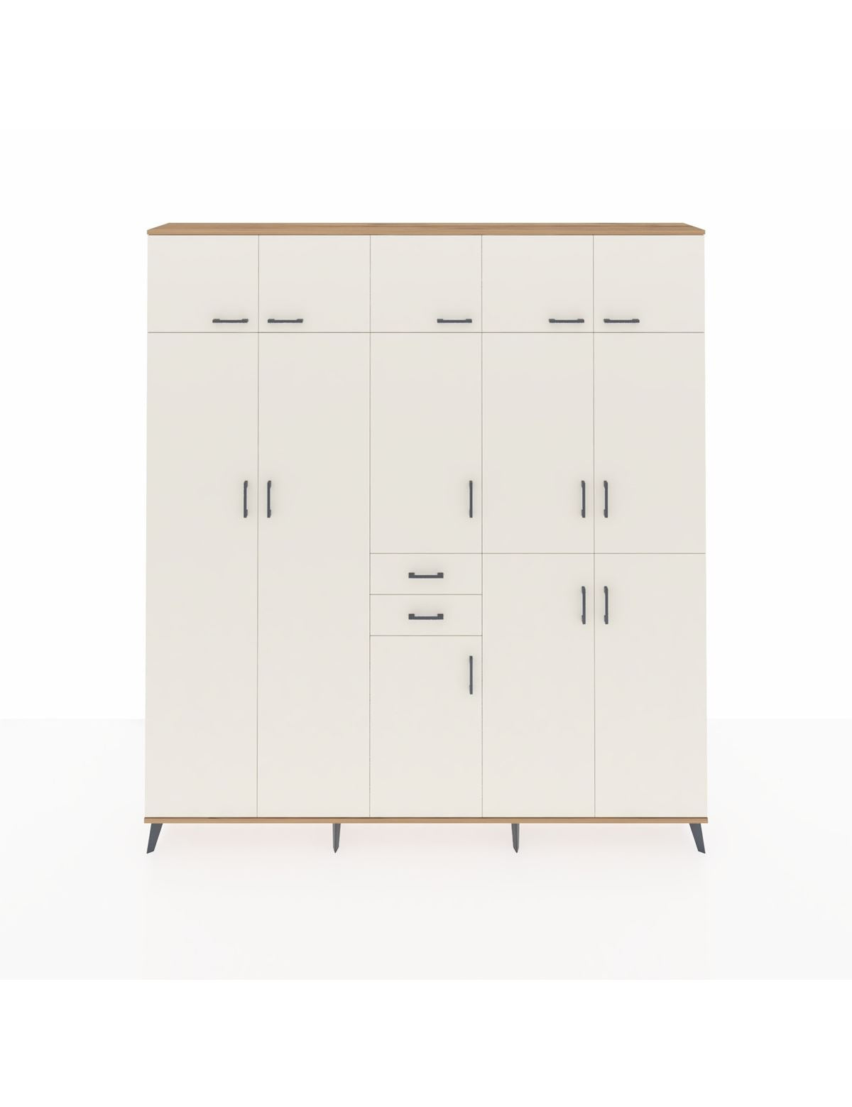 Arges Gardrop 10 Raflı 2 Çekmeceli 3 Askılı 220x30x243 Çam-Aytaşı