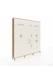 Arges Gardrop 10 Raflı 2 Çekmeceli 3 Askılı 220x30x243 Çam-Aytaşı