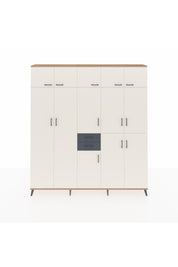 Arges Dolap 10 Raflı 2 Çekmeceli 3 Askılı 220x30x243 Çam-Aytaşı/Antrasit