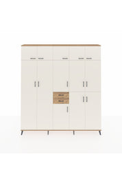 Arges Dolap 10 Raflı 2 Çekmeceli 3 Askılı 220x30x243 Çam-Aytaşı/Çam