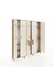 Arges Dolap 10 Raflı 2 Çekmeceli 3 Askılı 220x30x243 Çam-Aytaşı/Çam