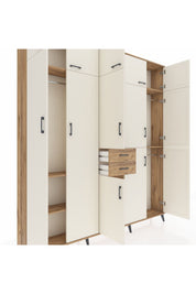 Arges Dolap 10 Raflı 2 Çekmeceli 3 Askılı 220x30x243 Çam-Aytaşı/Çam