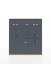 Arges Gardrop 10 Raflı 2 Çekmeceli 3 Askılı 220x30x243 Çam-Antrasit