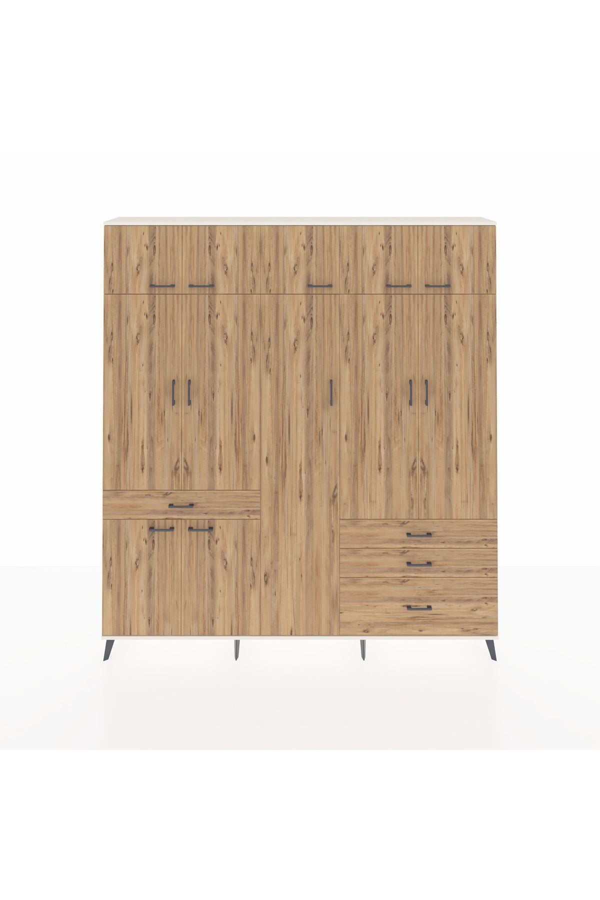 Arges Gardrop 11 Raflı 4 Çekmeceli 2 Askılı 220x30x243 Aytaşı-Çam