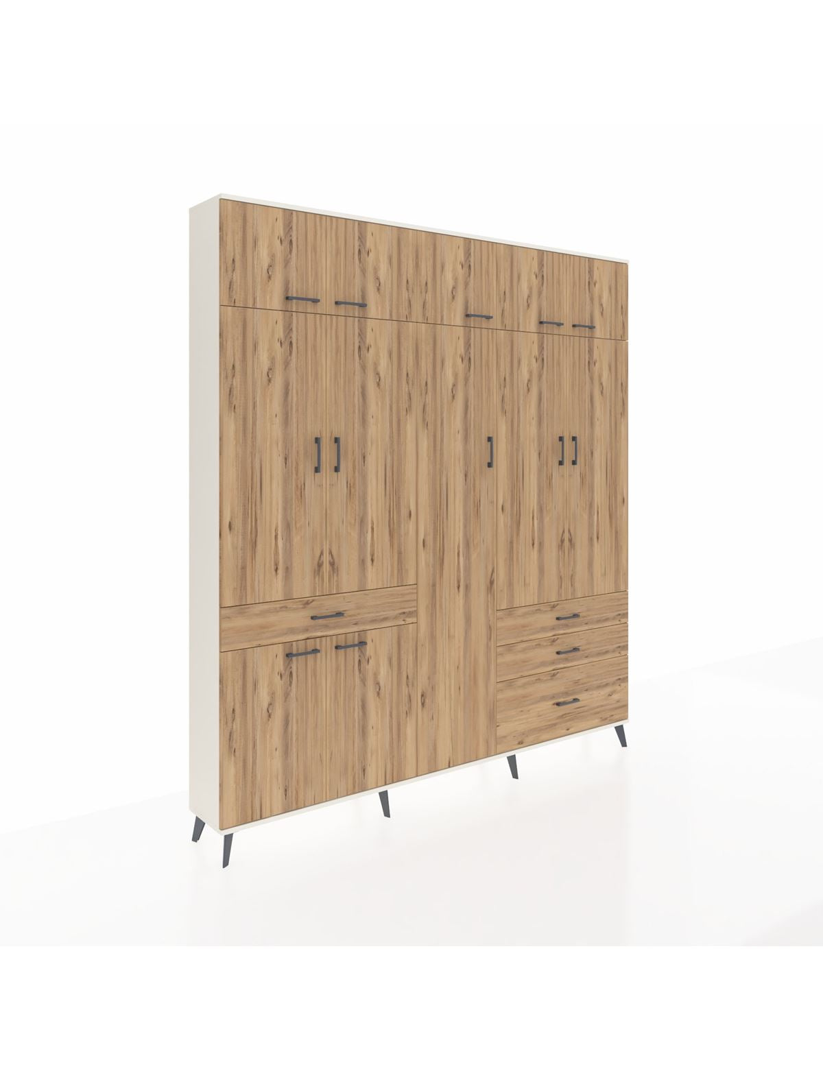 Arges Gardrop 11 Raflı 4 Çekmeceli 2 Askılı 220x30x243 Aytaşı-Çam