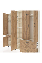 Arges Gardrop 11 Raflı 4 Çekmeceli 2 Askılı 220x30x243 Aytaşı-Çam