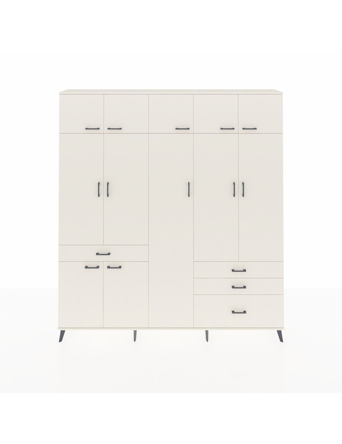 Arges Gardrop 11 Raflı 4 Çekmeceli 2 Askılı 220x30x243 Aytaşı-Aytaşı