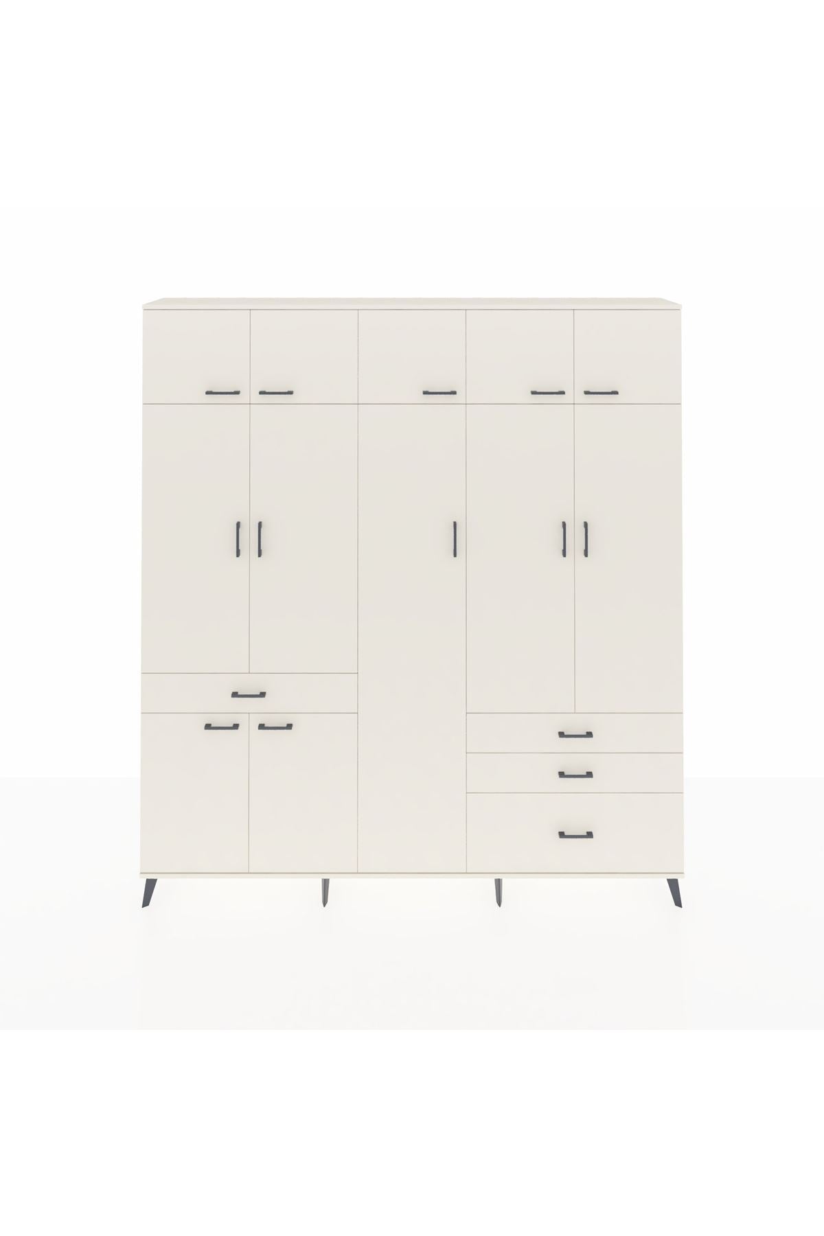 Arges Gardrop 11 Raflı 4 Çekmeceli 2 Askılı 220x30x243 Aytaşı-Aytaşı