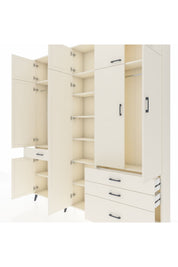 Arges Gardrop 11 Raflı 4 Çekmeceli 2 Askılı 220x30x243 Aytaşı-Aytaşı