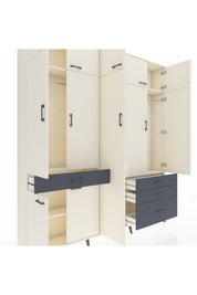 Arges Dolap 11 Raflı 4 Çekmeceli 2 Askılı 220x30x243 Aytaşı-Aytaşı/Antrasit