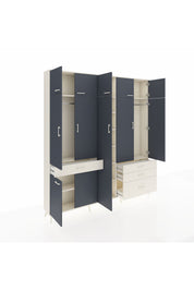 Arges Dolap 11 Raflı 4 Çekmeceli 2 Askılı 220x30x243 Aytaşı-Antrasit/Aytaşı