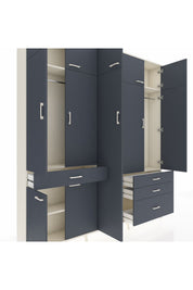 Arges Gardrop 11 Raflı 4 Çekmeceli 2 Askılı 220x30x243 Aytaşı-Antrasit