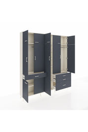 Arges Gardrop 11 Raflı 4 Çekmeceli 2 Askılı 220x30x243 Aytaşı-Antrasit