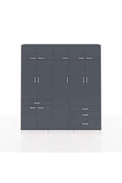 Arges Gardrop 11 Raflı 4 Çekmeceli 2 Askılı 220x30x243 Antrasit-Antrasit